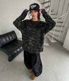 Tiff Damage Camo Waffle Sweatshirt