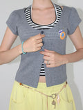 3-BUTTON PUNCHING CARDIGAN