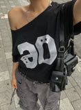 Number 6 Off Shoulder Raglan Short Sleeve