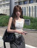 Mue Button Ribbed Sleeveless