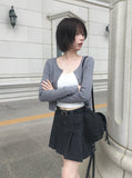 Lumpy Rib Round Slim Fit Long Sleeve Cardigan