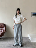 Bow Baslock Wide Long Nylon Pants