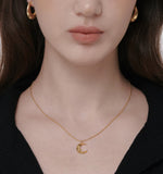 Champagne Moon Goutte SV(Y) Necklace