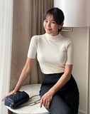 All-Time Plain Half Turtleneck Knit