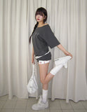 Star fairy boat-neck cut short sleeves