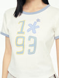 W 1993 Flower Baby Ringer T-shirt