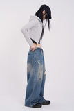 Sunrise strap damage denim pants