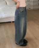 Kaol Washing Wide Balloon Denim Pants