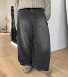 Kelkoy Black Washing Wide Denim Pants