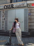 Mid-checkered Overfit Short-Sleeved Shirt
