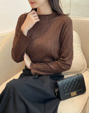 Mello Half-Neck Pleated T Blouse