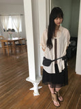 Must Dot Banding Midi Skirt