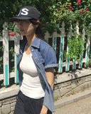 Curb side pocket washed denim shirt