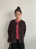 Decal Tencel Wool Round Long Sleeve Tee