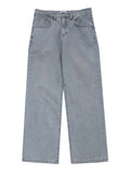 Grayish Blue Wide Denim Pants