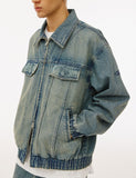 Small Logo Vintage Washing Denim Jacket