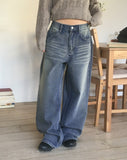 [MADE] Rabat hem snap wide denim pants