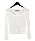 Teak Ribbed V-neck Tee