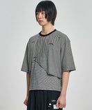 Paneled Stripe Cropped T-Shirt