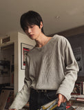 Waffle Button Wide Long Sleeve