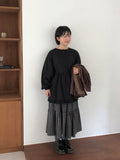 Shinpis Frill Check Long Skirt