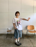 [unisex] Renhi Stripe Banding Denim Bermuda Pants
