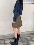 Donic Vintage Washing Pintuck Denim Cropped Jacket