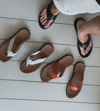 Soft leather flip-flops