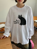 [unisex] Nady Cat Printed Over Long Sleeve Tee