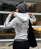 Pinter Grunge Snap Button Slim Hoodie