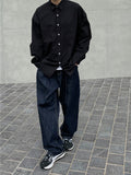 Raw denim indigo - one-tuck balloon denim