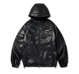 Symbol Logo Leather Hood Jumper