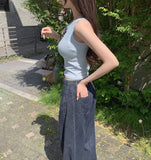 Daily Ribbed Cover Boat Neck Sleeveless