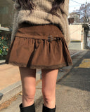 Bebe Corduroy Lace Belted Skirt Pants