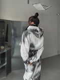 Mety Dirty Damage Semi-Cropped Hooded Zip-Up