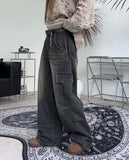 Leiden Pintuck Cargo Denim Pants