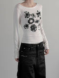Press Flower Boat Neck Tee
