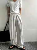 Ice Tencel V-neck Short Sleeve Knit