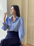 Bland Pintuck Puff Collar Shirt