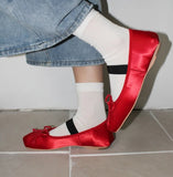 SATIN RIBBON TOE SHOES