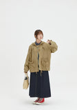[BAONHAUS] Kuninged ribbon pocket cotton hood jacket