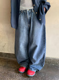 Hamir Side Button Denim Wide Pants