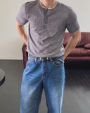 Virgin Layered Muscle Fit Henley Neck Knit