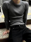 Muscle Fit Raglan Ribbed Knit