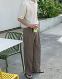 Fold Two Tuck Wide Slacks