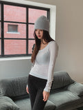 Two-Tone Layered Ribbed U-neck Long Sleeve