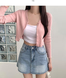 Modal Blend Material V-neck Long Sleeve Cardigan
