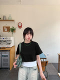 Color Slim Cropped Ribbed String Sleeveless