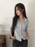 Kar Open Collar Pocket Three Quarter T-shirt