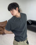 Felder Double Henley Neck Short Sleeve Tee